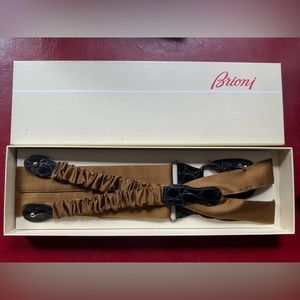 New in the Box Brioni Suspenders. With Caiman
